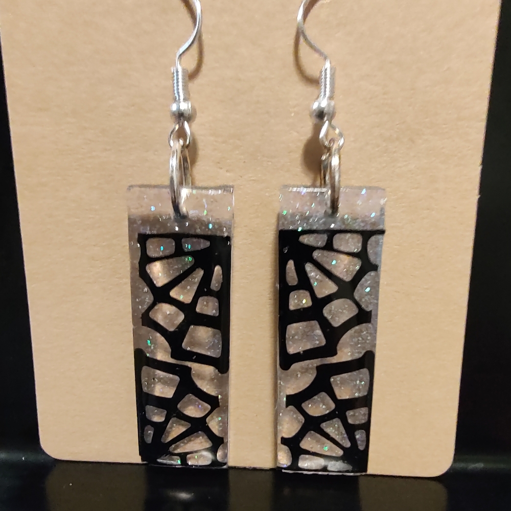 Elegant Black and Silver Earrings